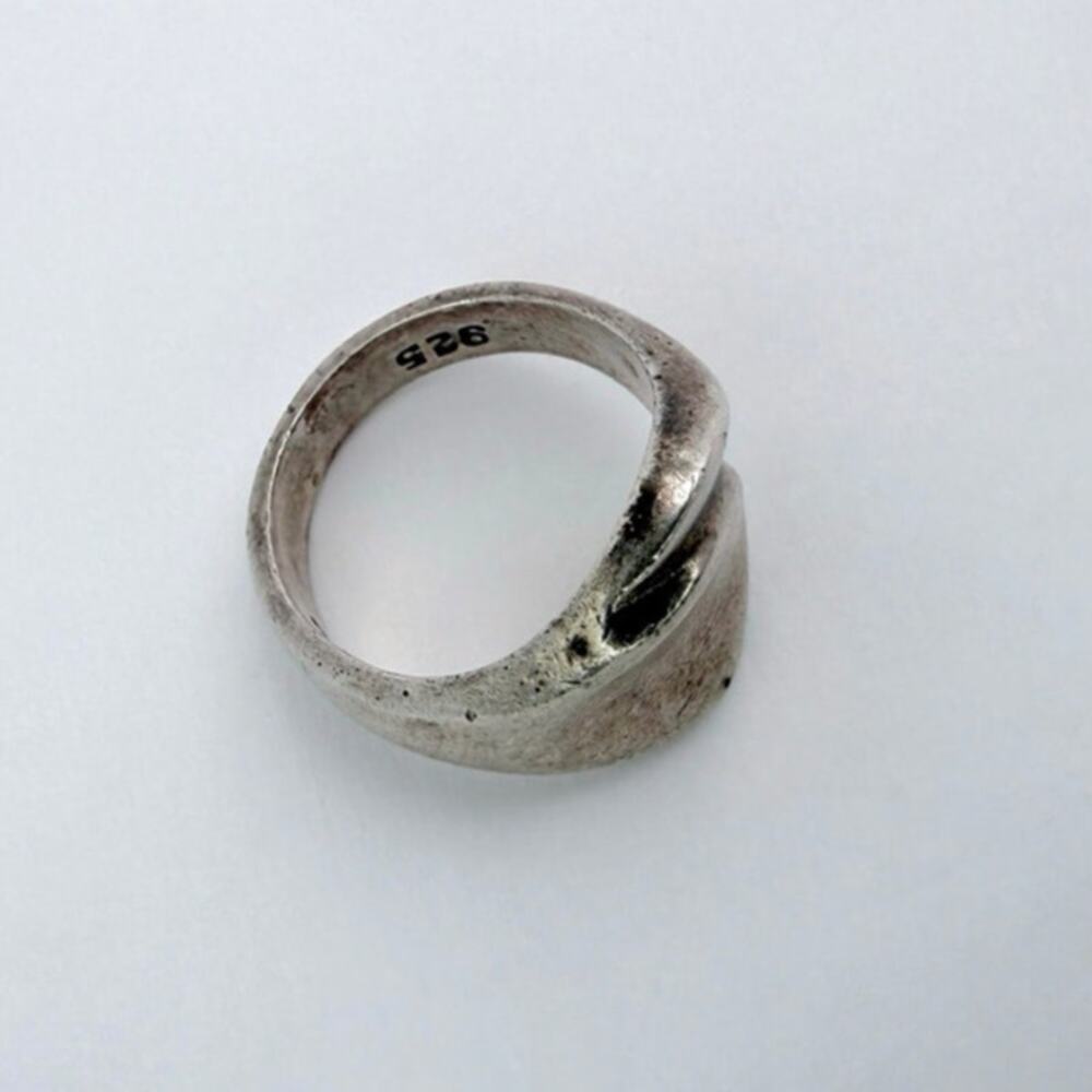 Vintage Post-1979 Mexican Sterling Silver Modernist Bypass Ring